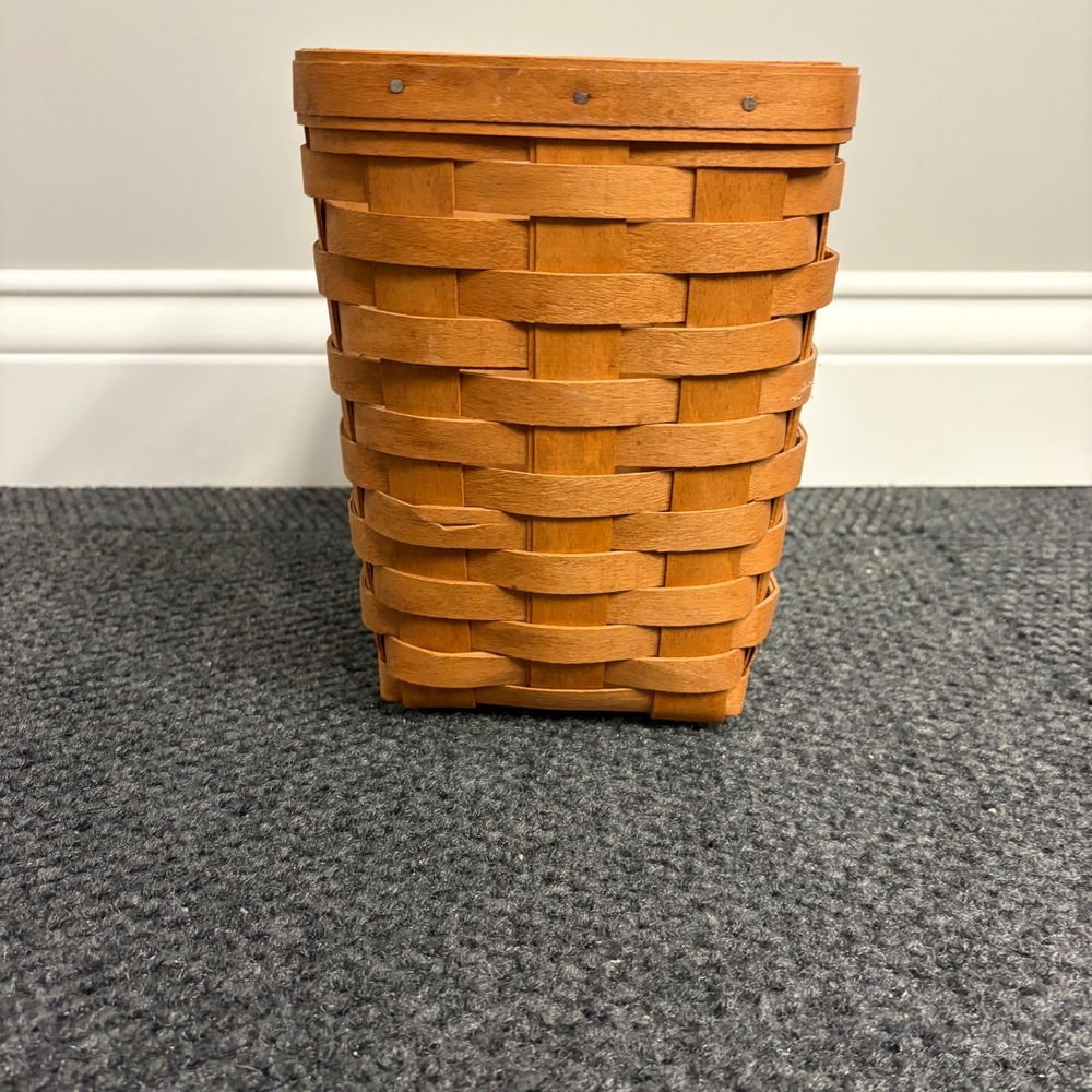 Longaberger 1992 Handwoven Basket Dresden Ohio USA Small Wastebasket Planter